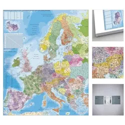 STIEFEL Eurocart Landkarte »Postleitzahlenkarte Europa zum Pinnen« 80 x 105 cm mit Wandhalterung