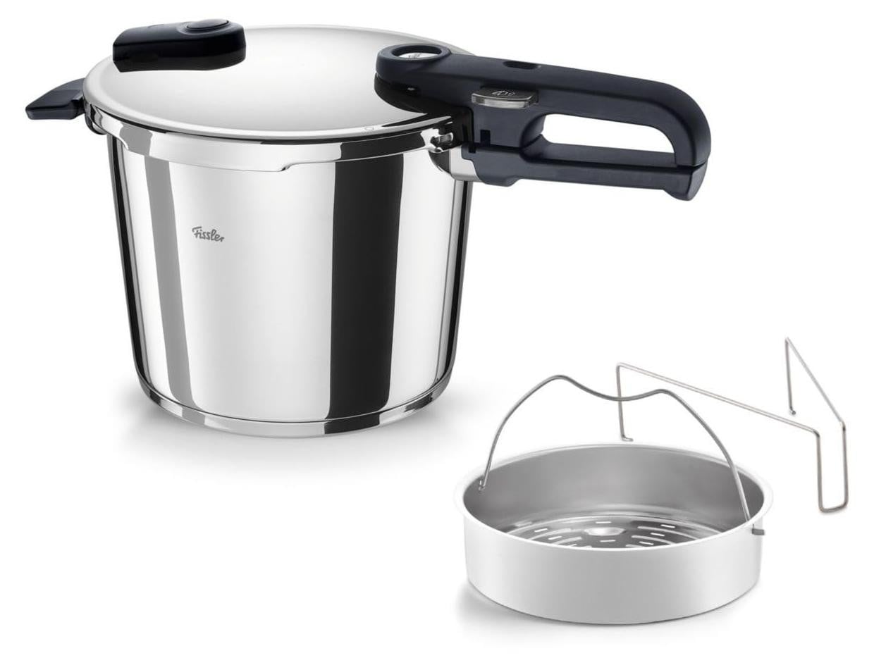 Merkloze RVS-drukpan met een inhoud van 6 liter