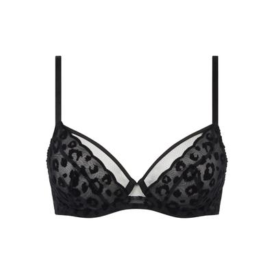 Bügel-BH CHANTELLE "GIRLS", Damen, Gr. 80, Cup i, schwarz, Obermaterial: 91% Polyamid, 9% Elasthan, BHs Bügel-BH, Tüll, Blickdichtes Gewebe, Velvet
