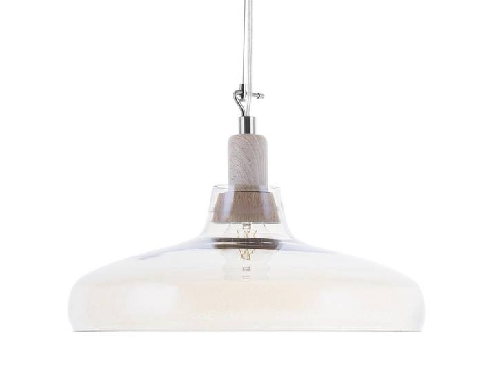 Beliani Hängeleuchte Alikos 38/38/129 cm, Transparent, Glas, E27, 38x129x38 cm, Lampen & Leuchten, Innenbeleuchtung, Hängeleuchten, Pendelleuchten