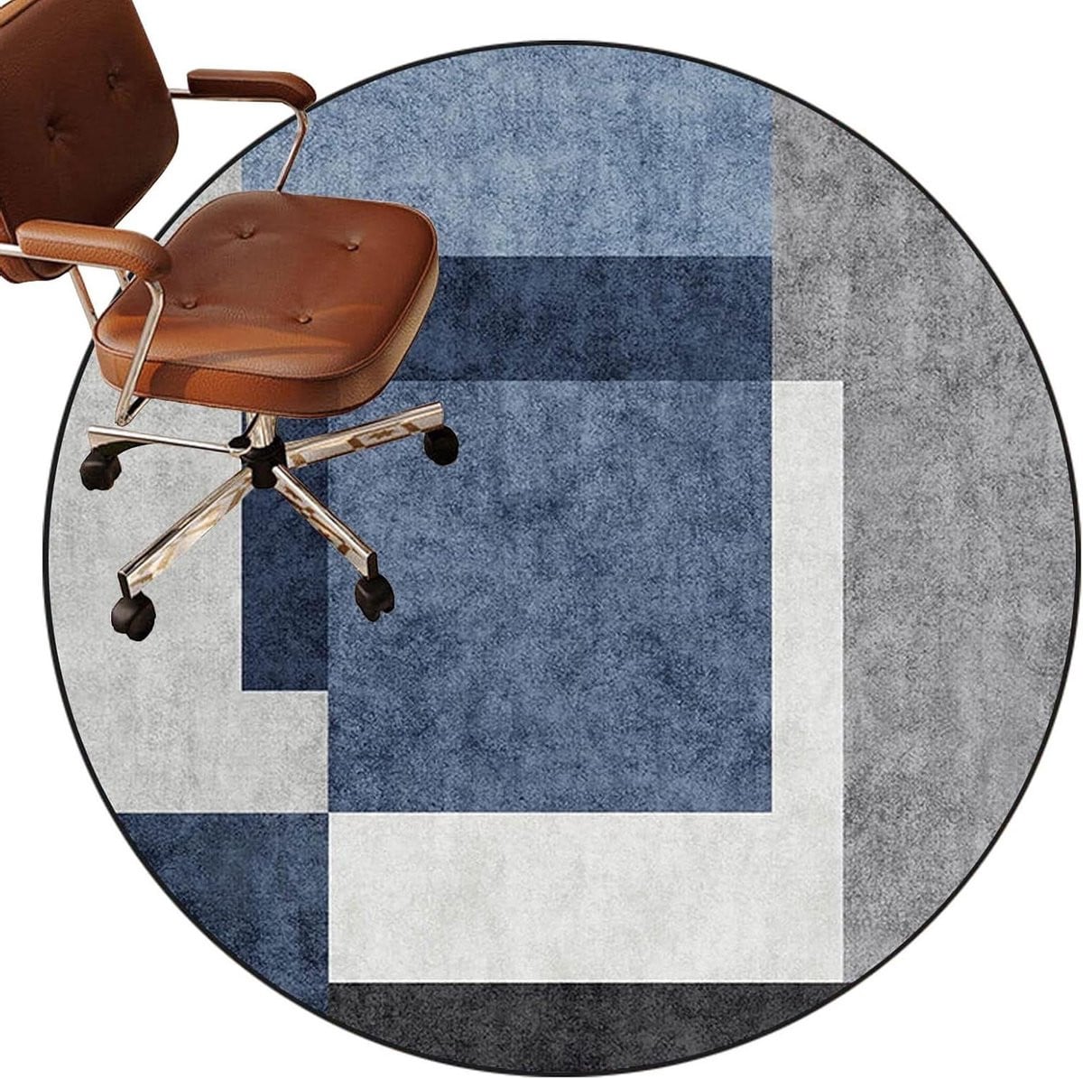 Stoelmat Bescherming Grijs - Ronde Vloerbeschermer met Kristal Fleece Oppervlak - 90 cm Rond