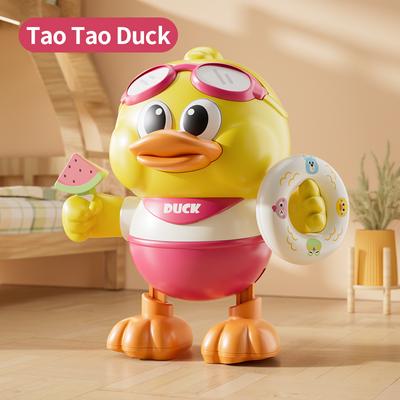 JoyToys Dancing Duck Toy With Music Lights Interactive Educational Baby Toy red