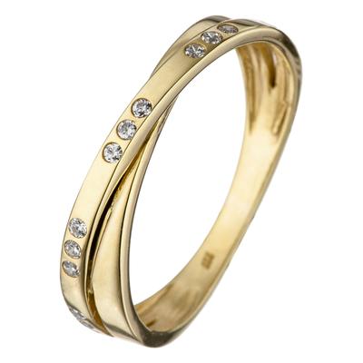 Goldring JOBO Gr. 60, gold (gelbgold 333), Fingerringe, Damen, 60, Gelbgold 333, Goldring, 333 Gold mit Zirkonia