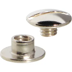 100 Buchschrauben, vernickelt 2 mm | Hülse mit Loch, Schraube geschlitzt, Metall, silber
