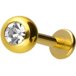 Titan Labret mit Innengewinde KRISTALL
