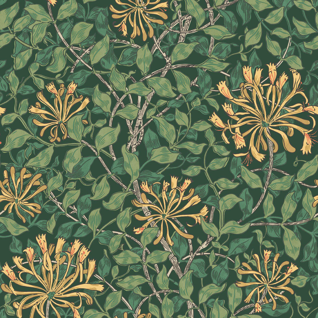 William Morris at Home 10m x 52cm Texture Matte Wallpaper Roll Green 1,000cm L