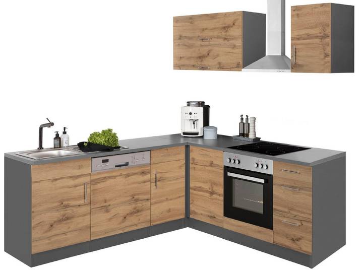 KOCHSTATION Winkelküche KS-Colmar, ohne E-Geräte, Stellbreite 210/210 cm