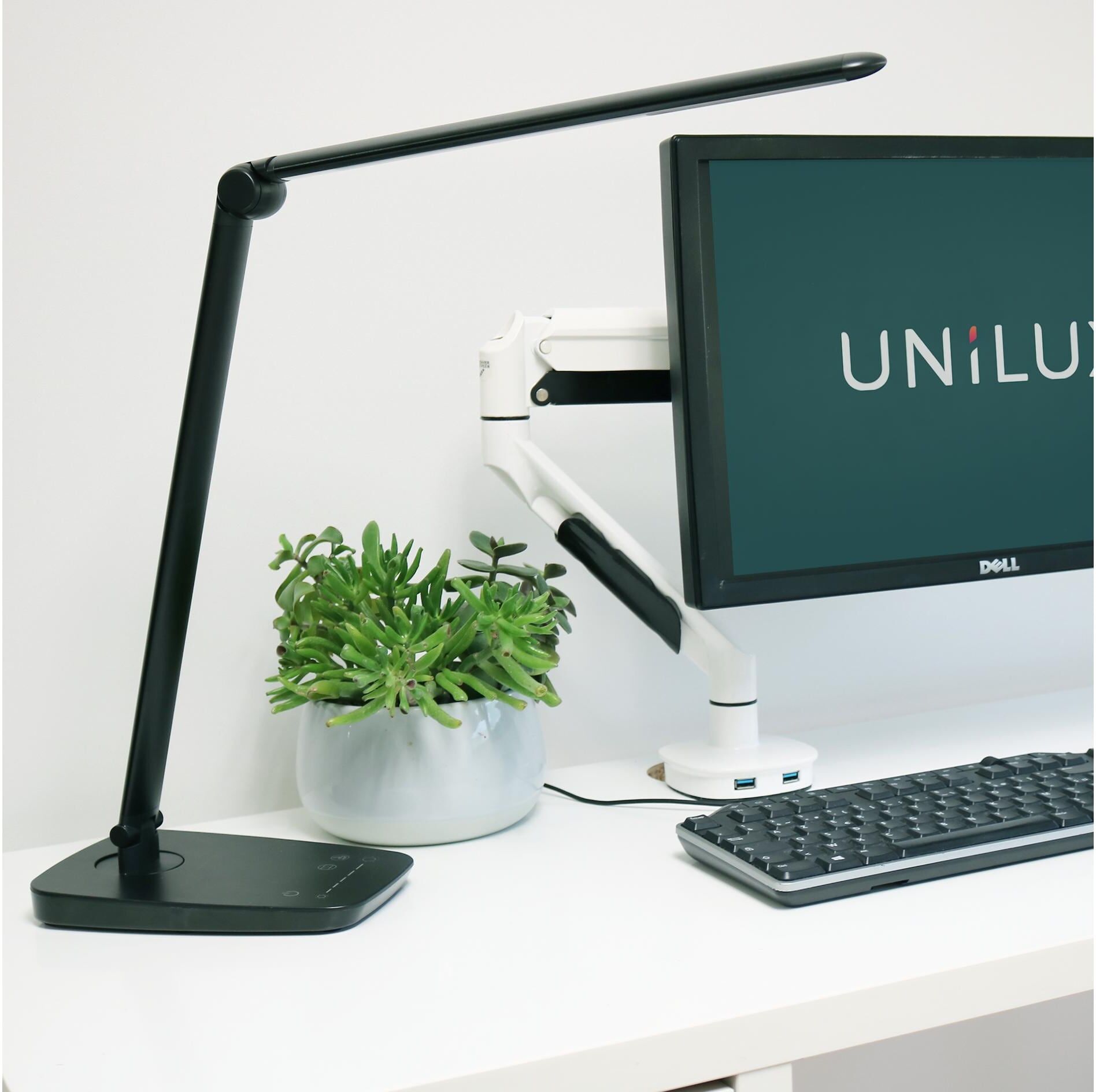 Schreibtischlampe "UNiLUX Twistled 1558 lm", schwarz, H: 40cm, 1 Stk., Leuchten, Schreibtischlampe schwarz H: 40cm, 1 Stk.