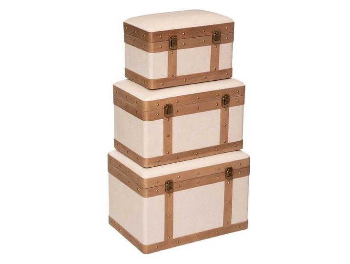 3er-Set Truhen beige 37x50.5x35cm
