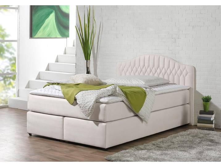 Boxspringbett, Mikrovelours, Silbergrau, 140×200 cm, 7-Zonen-Kaltschaummatratze, H3, Maintal