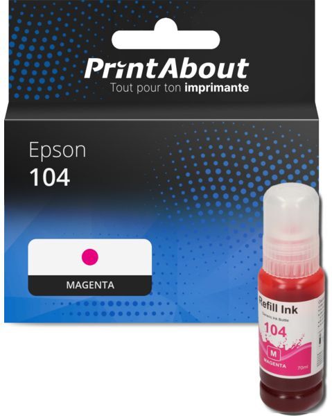 PrintAbout Cartouche compatible Epson 104 (C13T00P340) - Magenta Magenta