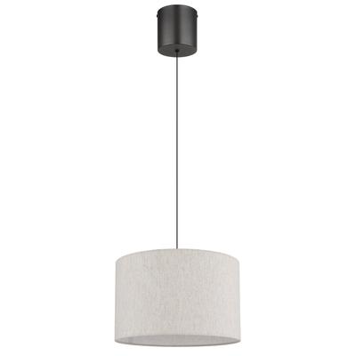 NOWA Hängeleuchte "THEA", schwarz, beige, 1, Ø 35cm H: 180cm, 1 Stk., Leuchten, Hängelampe,schwarz,Leinen,Esszimmer,Esstisch,creme,Höhe verstellbar, Hängeleuchte