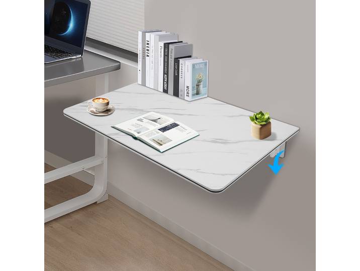 Bureau pliable mural 80x50cm, table de bureau, table à manger gain de place pour la maison et le bureau