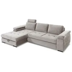 filippo Ecksofa mit Funktion Bronko Stoff Silber