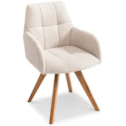 2er-Set [de]sign & more Stuhl Laval Stoff Beige Natur