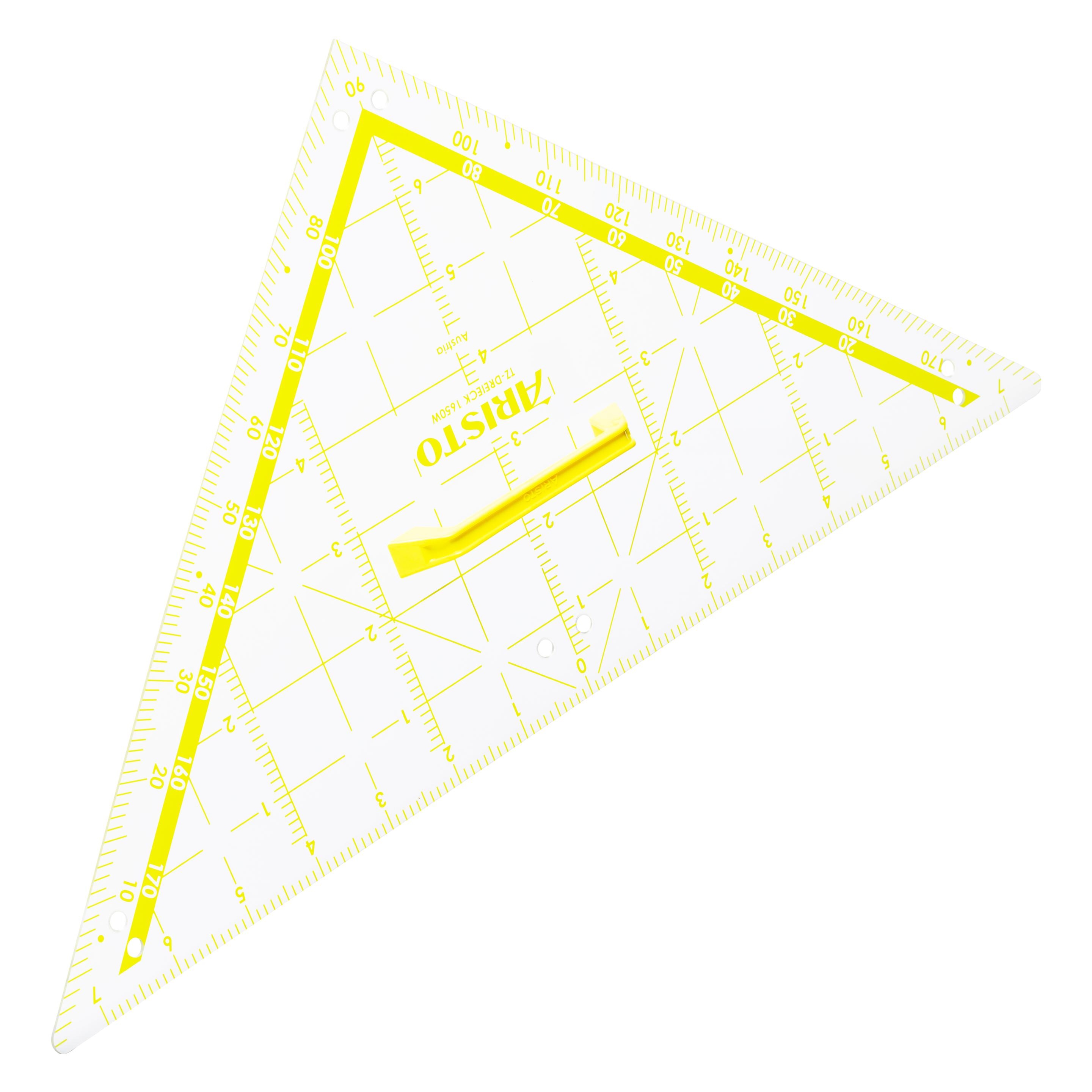 Aristo Wandtafel TZ-Dreieck (80 cm Hypotenuse, mit Griff, Kunststoff) transparent (80 cm, Kunststoff) (AR1650W)