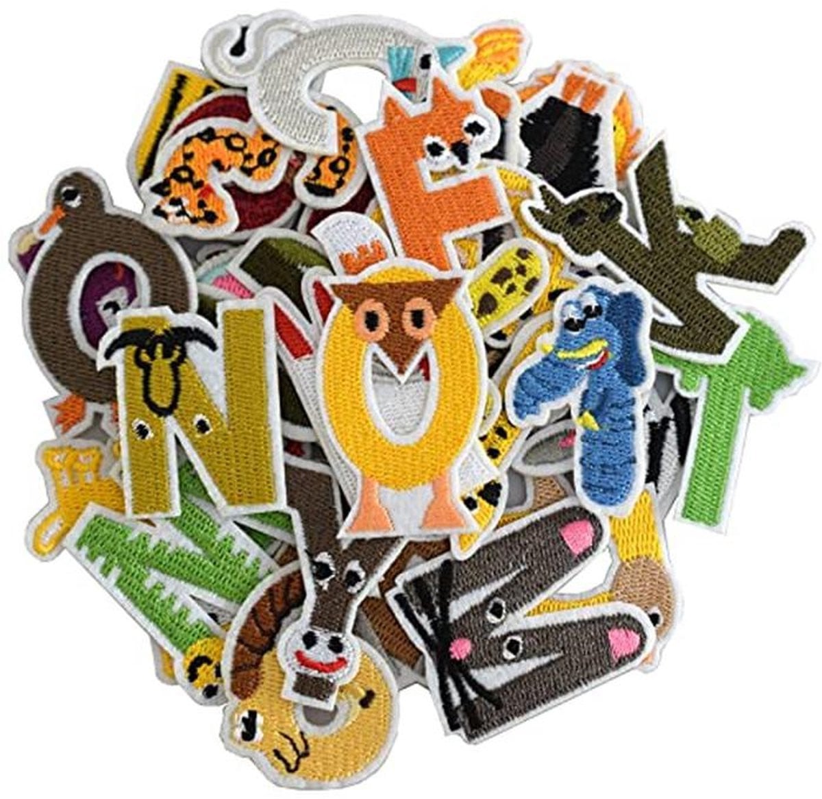36 stuks Geborduurde Patch met Opstrijkbare Letters en Cijfers voor Kleding en Accessoires