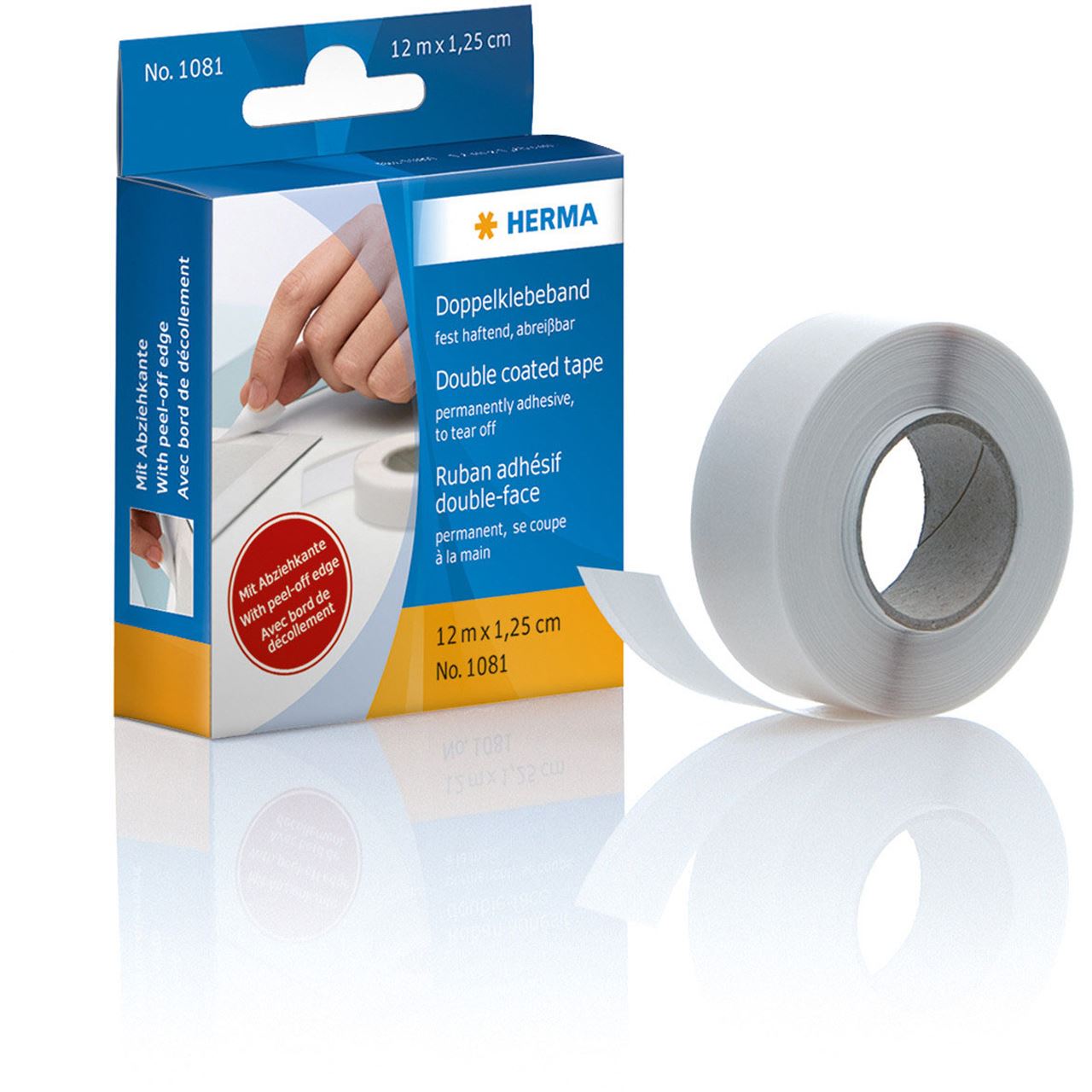 HERMA doppelseitiges Klebeband, weiß, 12,5 mm x 12 m