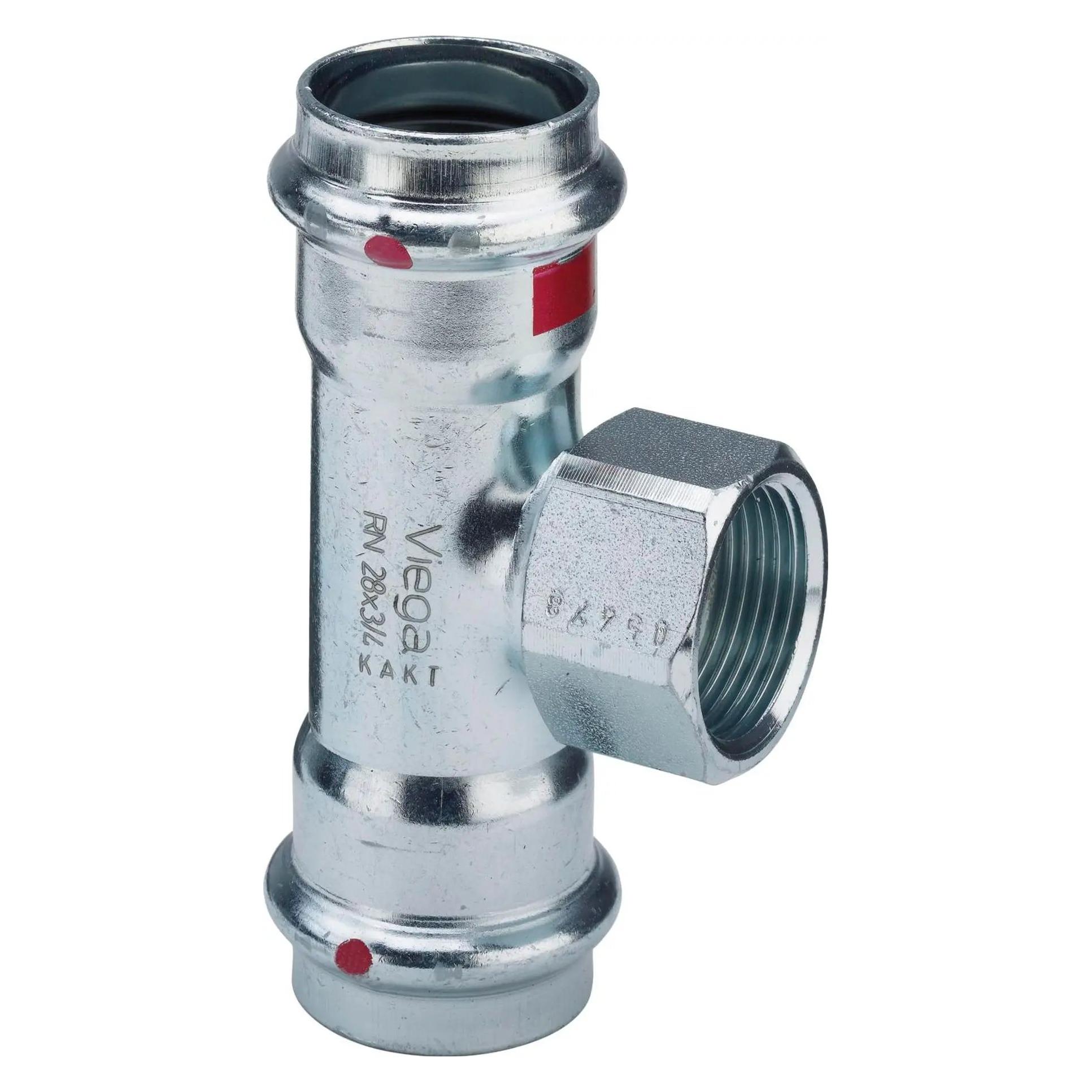 Viega Prestabo-T-Stück, d1 54, Rp 1, d2 54 Stahl unlegiert, verzinkt Modell 1117.2 (T-Verbindung) (704704)