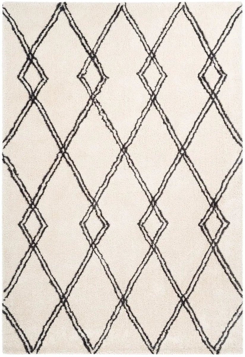 Dutch XXL Modern Berber Vloerkleed Orlando Diamanten Crème Polyester 250 x 250 cm
