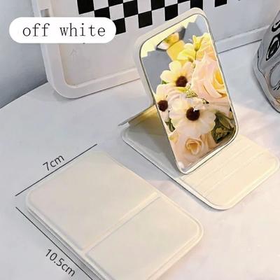 Uplift Picks Personalized Folding Makeup Mirror Portable Standable Mini Travel Vanity Mirror silver