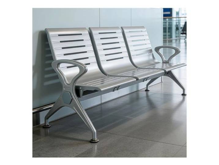 YPIOUREN Gästestuhlwartezimmer, Wartezimmer Stühle Verdicktes Sitzkissen, Metallrahmen, 400 Kg Tragfähigkeit, Leicht zu Reinigen(No padding)
