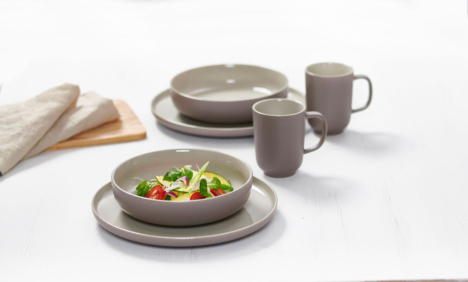 Milch- und Zuckerset RITZENHOFF & BREKER "Milch- und Zuckerset Jasper 2er Set", grau (taupe), 2, Keramik, Geschirr-Sets, Milch- und Zuckerset, Spülmaschinengeeignet