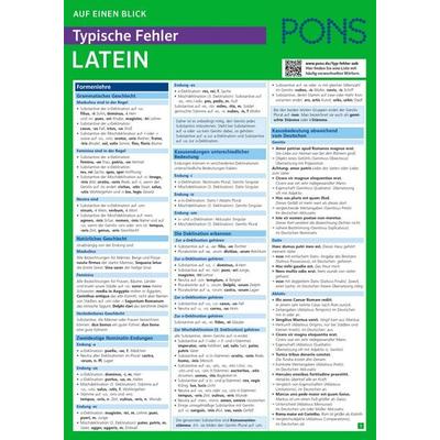 PONS Typische Fehler auf einen Blick Latein, Taschenbuch von , PONS Langenscheidt GmbH