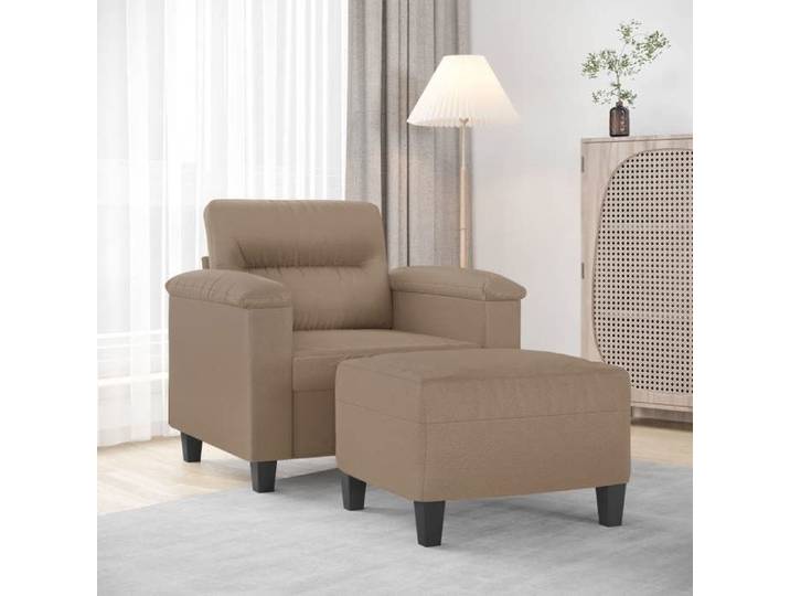 NEW 2026  Fauteuil avec repose-pied Cappuccino 60 cm Similicuir L2321