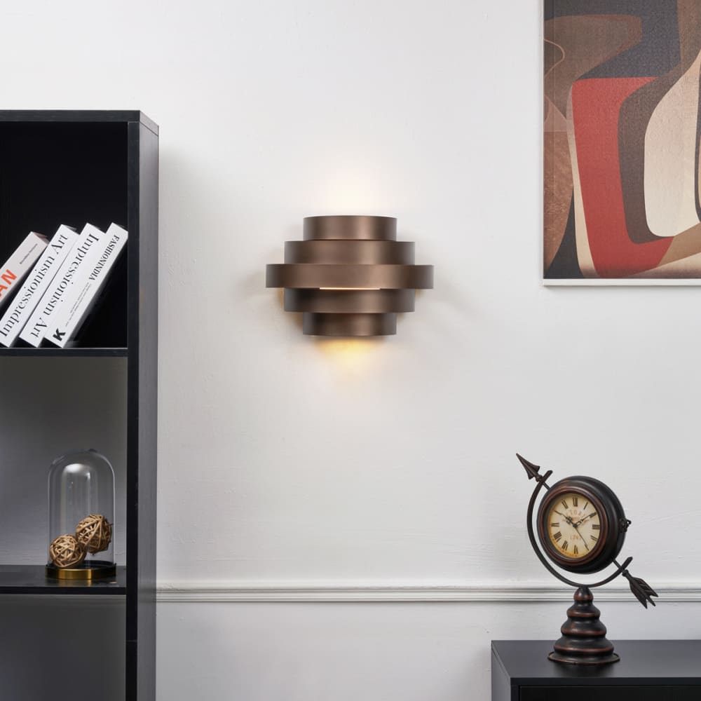 QAZQA Aplique moderno bronce led regulable