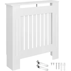tectake Heizkörperabdeckung Vila, im Lamellendesign, mit Ablage - 78 x 19 x 82 cm weiß