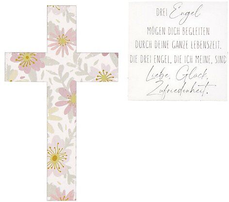 Wachsmotive "Blumenkreuz mit Spruch"