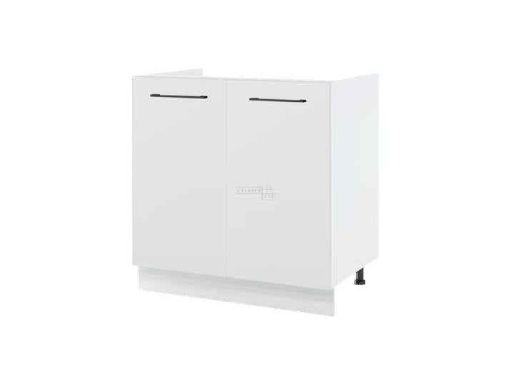 Meuble sous-évier Lovia Blanc Mat 2 portes L 80 cm - Cuisineandcie