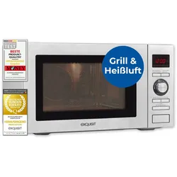 Exquisit Mikrowelle MW 59025 H-3 | Heißluft & Grill | max. 2500 W | Garraum 25 l | Inox Glas Front