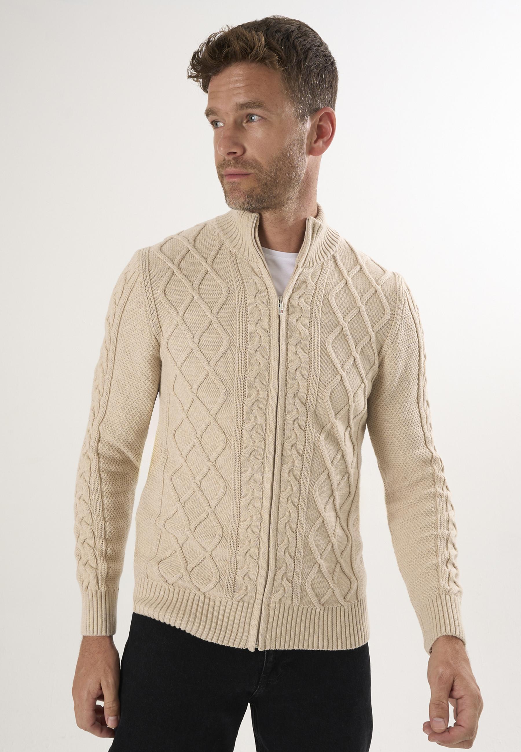 Strickjacke Strickjacke Mit Durchgehendem Reißverschluss