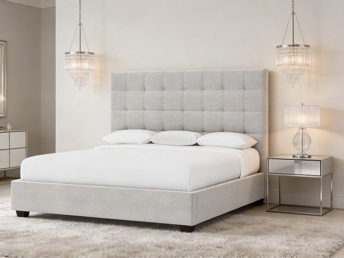 Avallino Grey Boxspring Koningstijl - Luxe Grijze Boxspring - Modern Design Bed - B/D: 160 x 200 cm