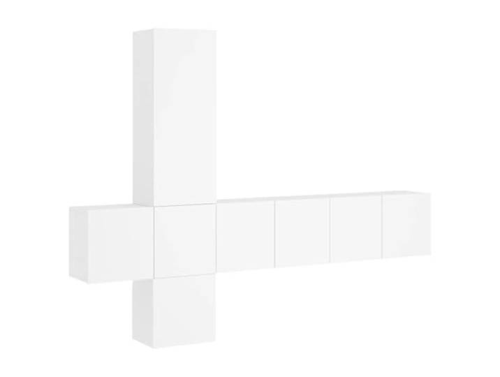 hliofuir 5-TLG. Wohnwand Hängeschrank Set TV Möbel Weiß Holzwerkstoff Platzsparendes 5-teiliges Wandboard Set in Weiß für Wohnzimmer und Arbeitszimmer aus stabilen Holzwerkstoffen.