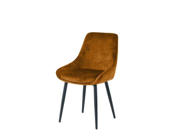 2er Set SIT Möbel Stuhl pulverbeschichtetes Metall/Samt