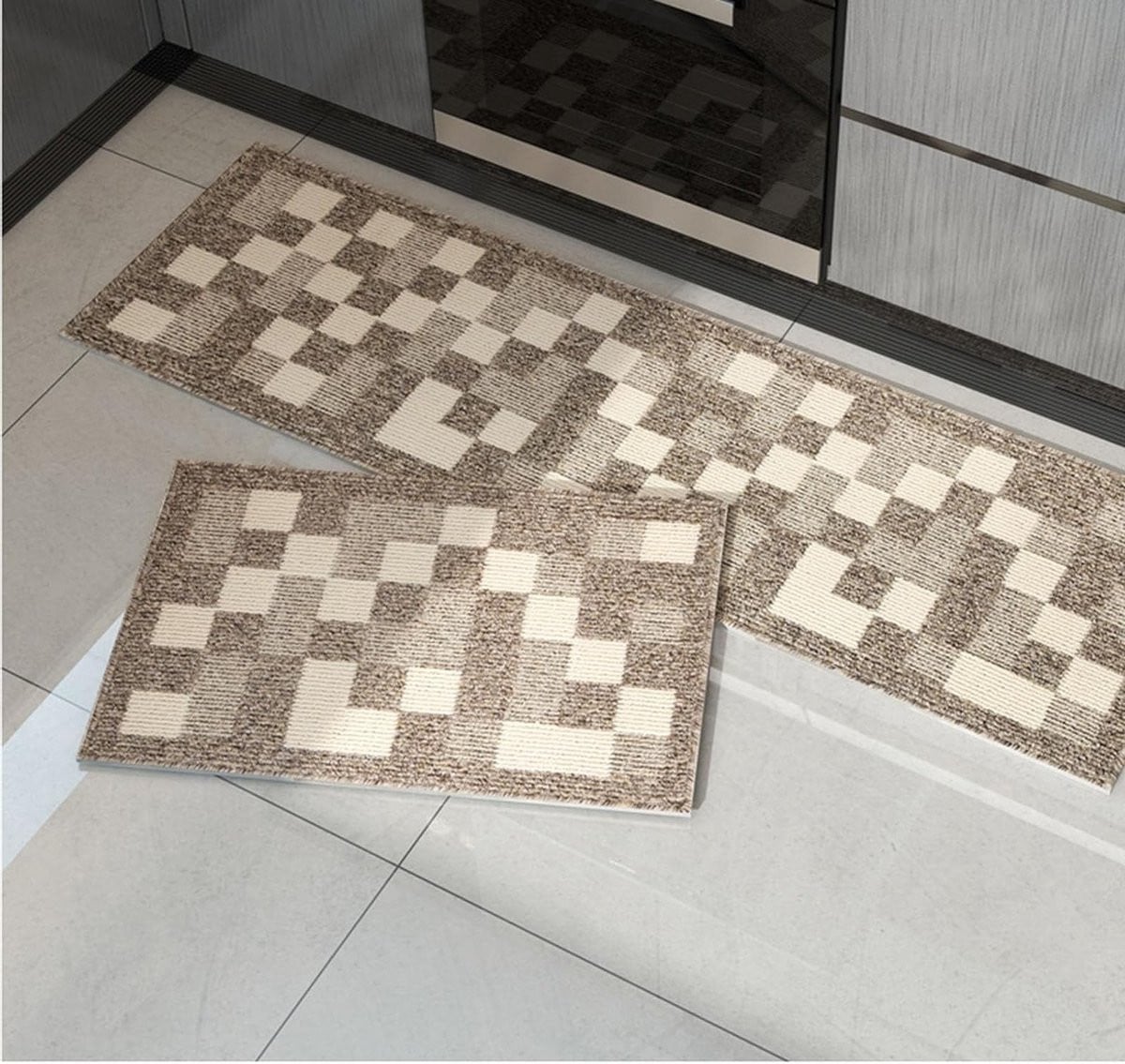 Modern antislip keukentapijt van polypropyleen, absorberend en wasbaar, rechthoekig, 60 x 180 cm