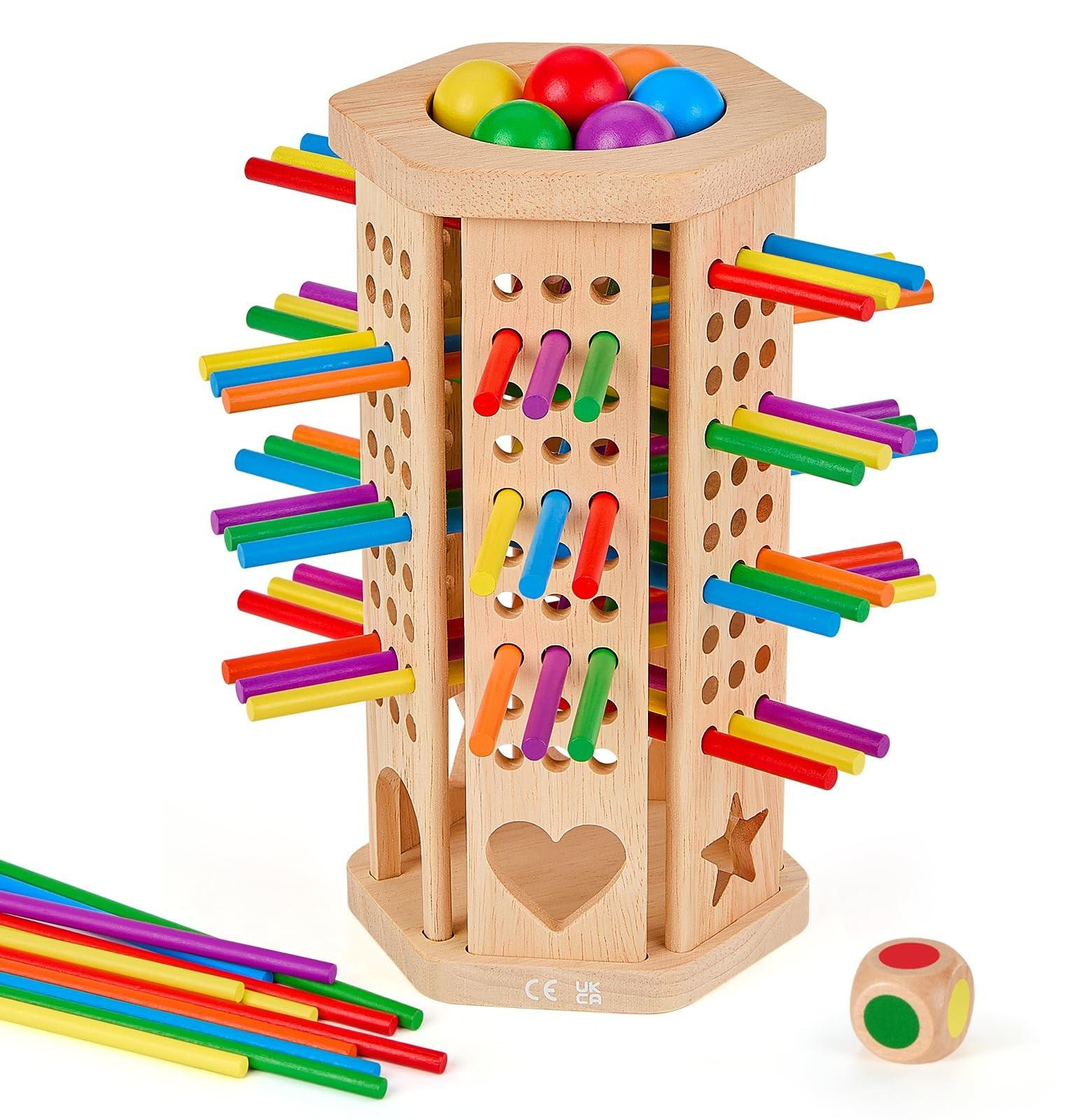 Montessori houten rekenspel voor kinderen van 3-6 jaar met stokjes en ballen