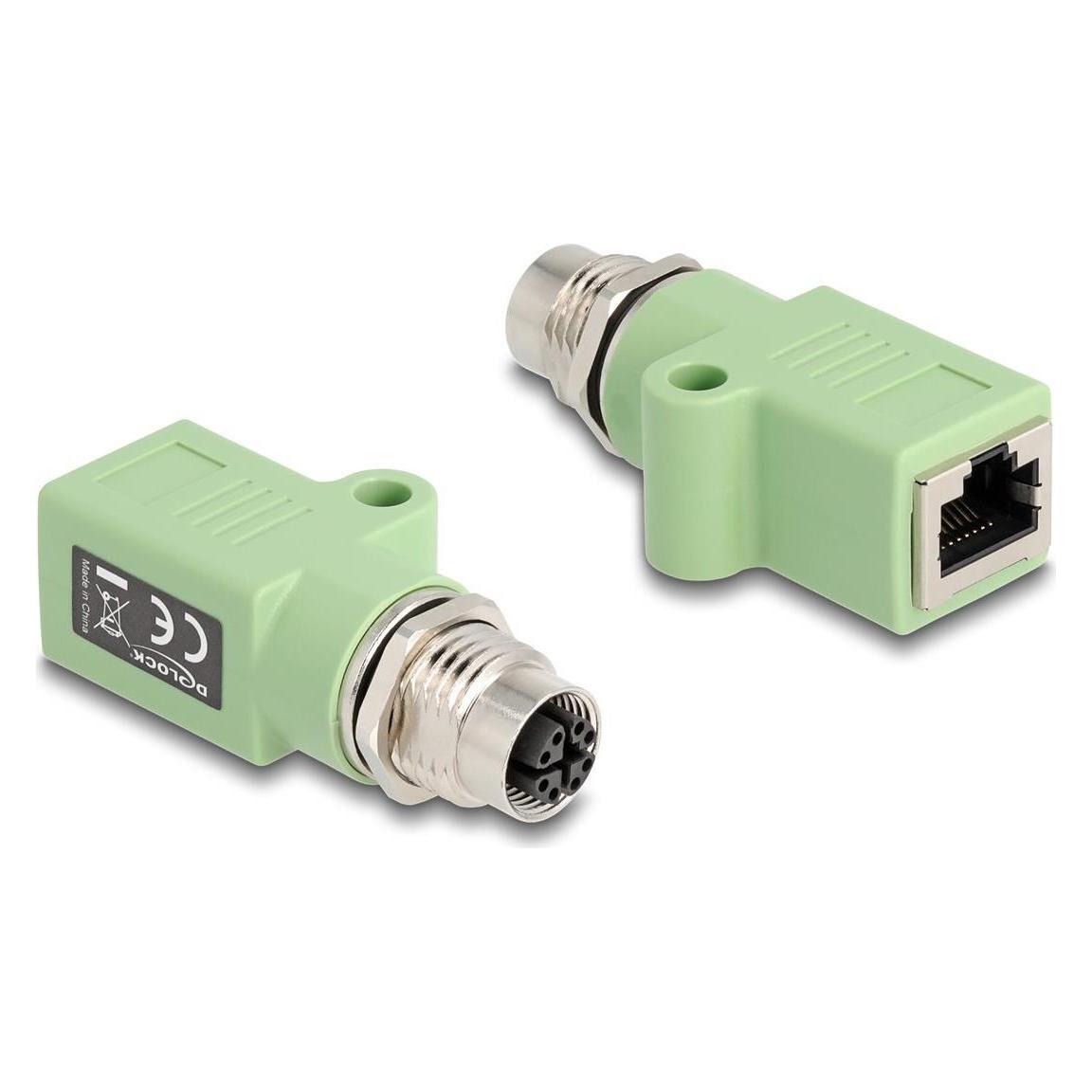Delock M12 Adapter X-kodiert 8 Pin Buchse zu RJ45 Buchse Cat (60682)