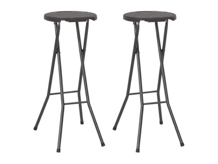TUERYAFEK Klappbarer Barhocker 2 STK. HDPE Stahl Braun Wetterfest, Platzsparend, Für Garten Balkon Terrasse