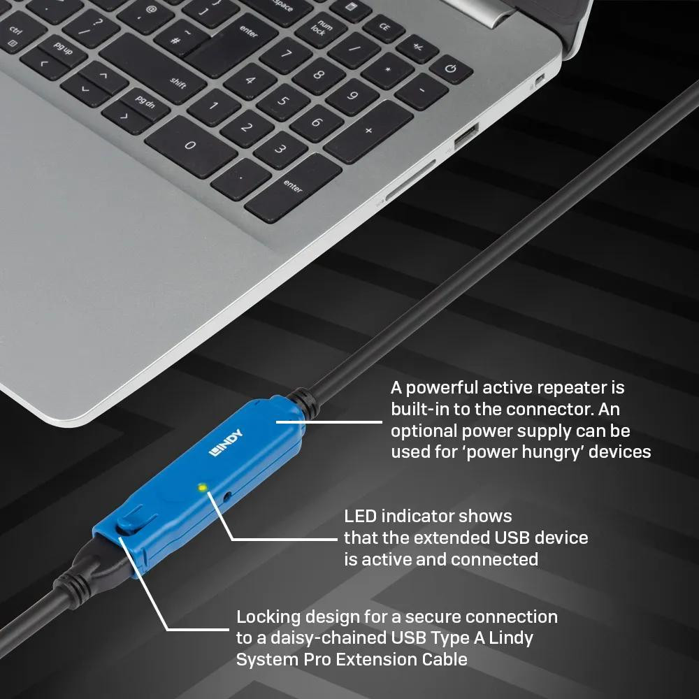 Lindy USB 3.2 Gen 1 C/A Aktivverlängerung Pro 5m