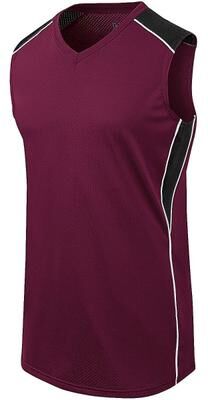 Augusta Sportswear 312163 Athletic Girls Dynamite Jersey T-Shirt in Maroon/Black/White size Medium   Polyester/Spandex Blend