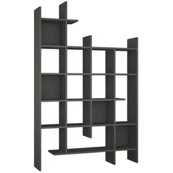 Dmora Bücherregal Dguidett, Büroregal, Mobiler Buchhalter, Bücherbrett, 122x26h188 cm, Anthrazit