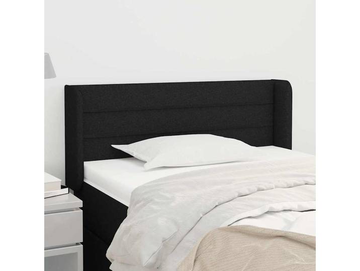 vidaXL Kopfteil mit Ohren Schwarz 83x16x78/88 cm Stoff