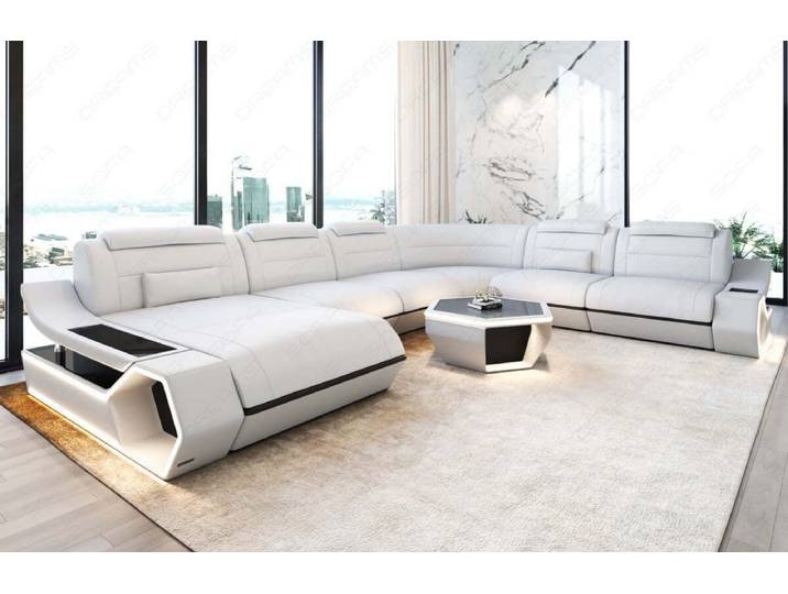 Wohnlandschaft Toscano XXL U-Form in Leder