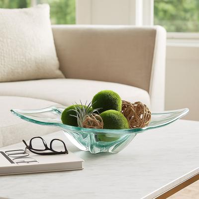 Sagebrook Home "Sculptural Wavy Glass Decorative Bowl - 24"" - 24.0"""