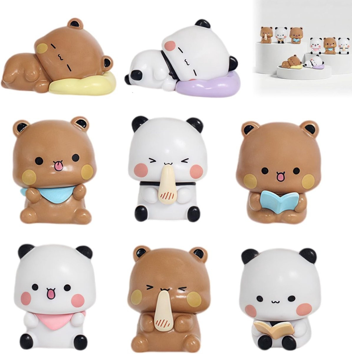 Set van 8 Bubu Dudu Mini Figuren voor Decoratie en Verzamelaars