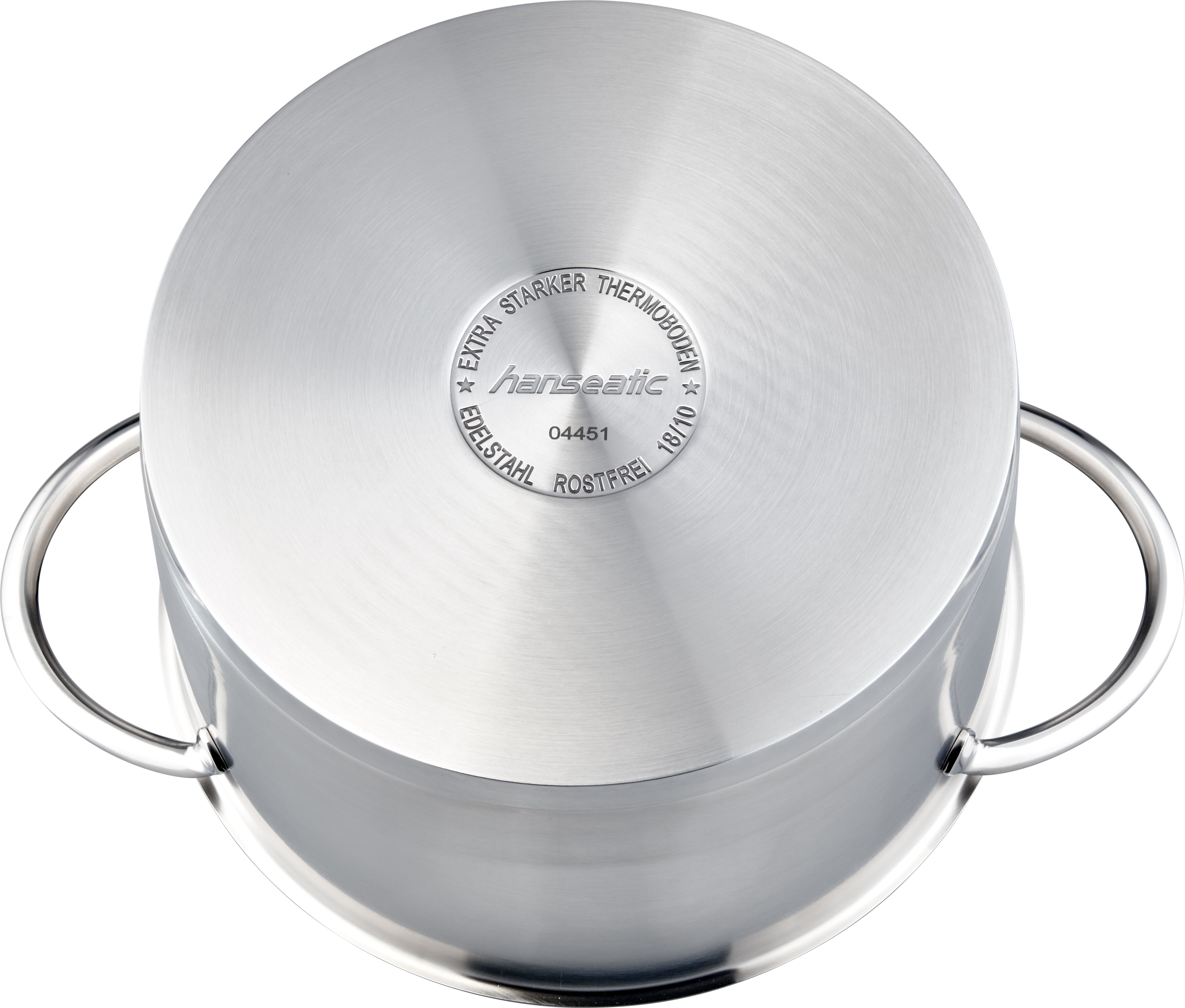 Topf-Set HANSEATIC "hanseatic", silber, Töpfe, Topf-Set, handfreundliche Kaltmetallgriffe, Literskala, Glasdeckel, Induktion